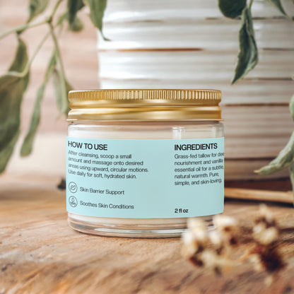 Whipped Grass-Fed Tallow Balm with Vanilla Bean